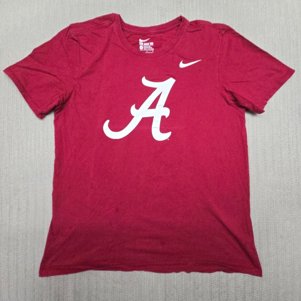 Nike Alabama Crimson Tide Shirt Mens Large Red Script A Graphic Tee SEC Football